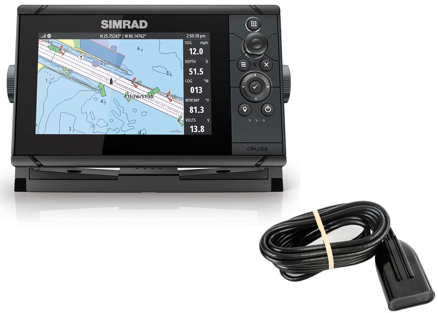 SIMRAD Cruise 7 с датчиком 83/200 kHz на транец
